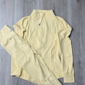 Lululemon Define Jacket & Leggings Set Butter Cream Women’s Activewear Like New